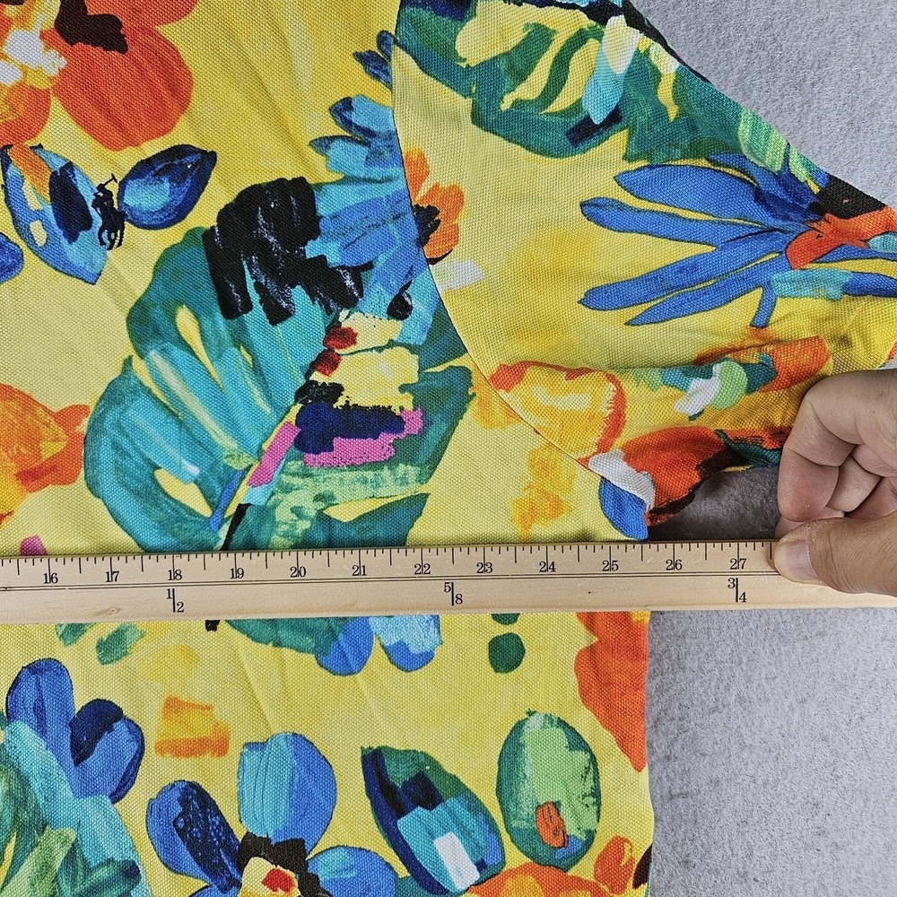 Polo Ralph Lauren Polo Shirt Mens 2XL Yellow Floral Tropical Hawaiian Print - Picture 4 of 10